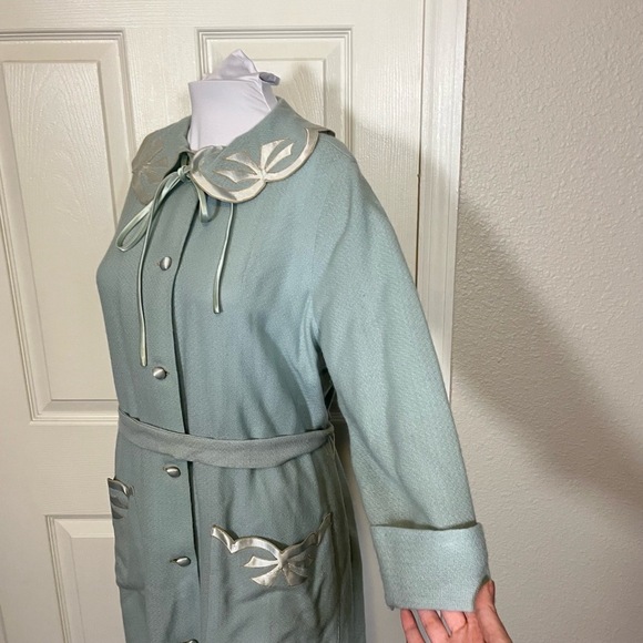 Vintage Karam New York Robe Womens 14 Floral Pockets Cottagecore 1970s - Picture 7 of 13